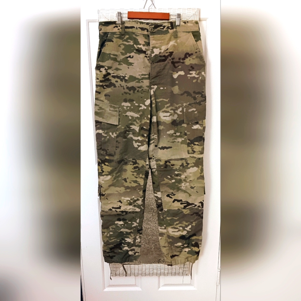 OCP Combat Trousers ACU Unisex Sz Medium Long Camo Ripstop Pants